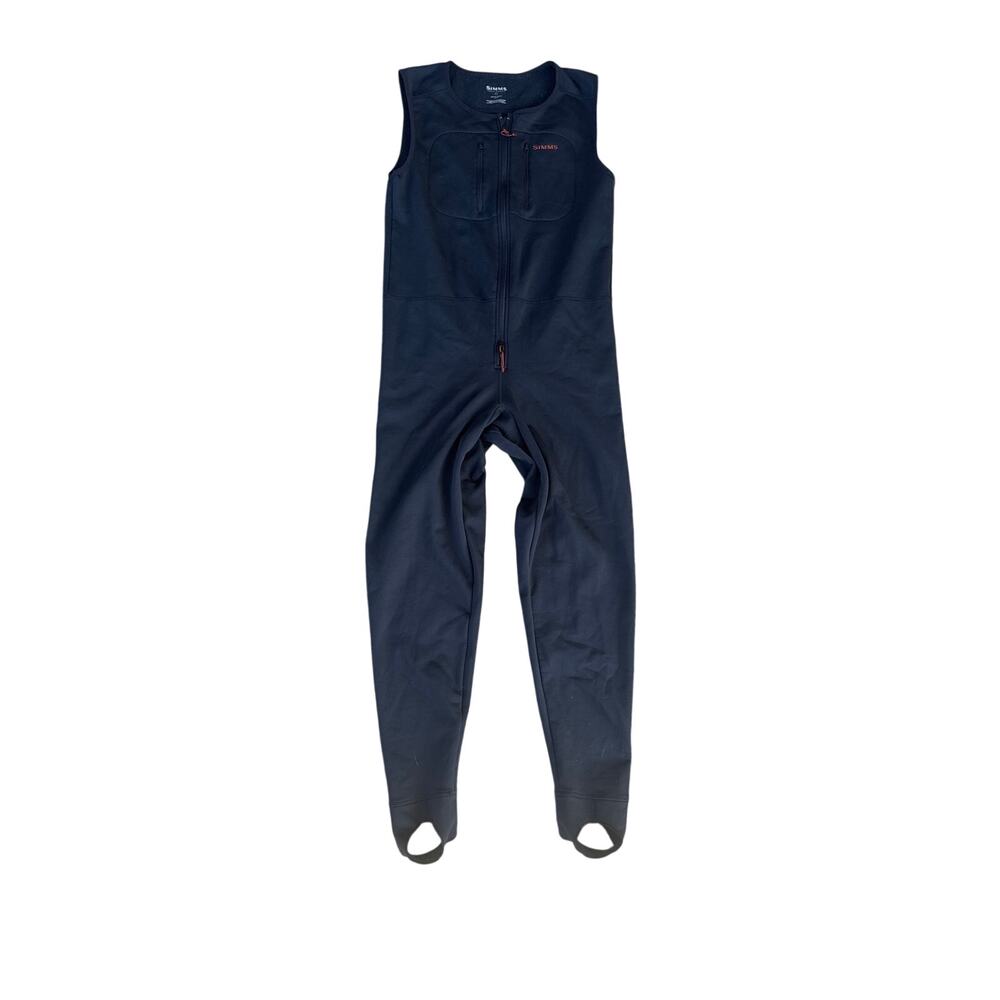 Simms Men’s Fishing Bib Pants Medium Black Thermal Stirrup Base Layer 11804